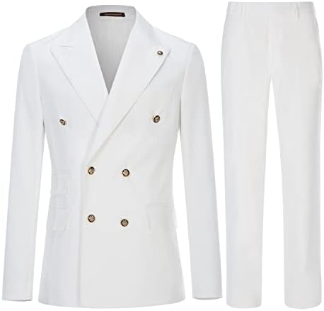 Men’s Double-Breasted Tailored Suit – Slim Formal Set for Weddings and Business