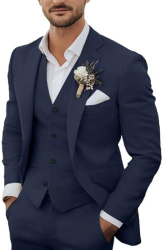 Men’s Lightweight Linen Three-Piece Suit – Tailored Summer Set for Weddings and Formal Events