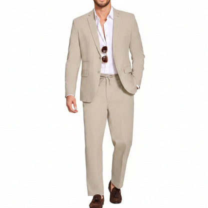 Men’s Lightweight Linen-Blend Suit Set – Relaxed Tailoring for Summer Events