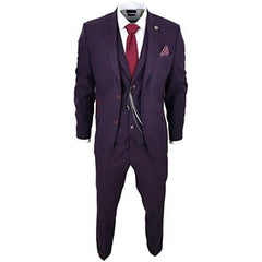 Men’s Wool Tweed Three-Piece Suit – Tailored Formal Set for Weddings and Events