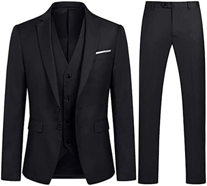 Men’s Three-Piece Tailored Suit – Smart Formal Set for Weddings and Business