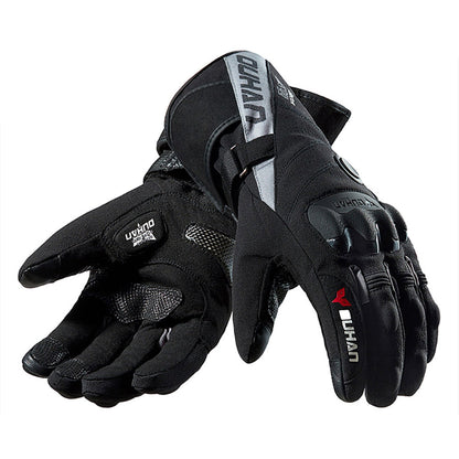 Men’s Battery-Heated Waterproof Motorcycle Gloves – Touchscreen Fleece-Lined Thermal Winter Riding Gloves