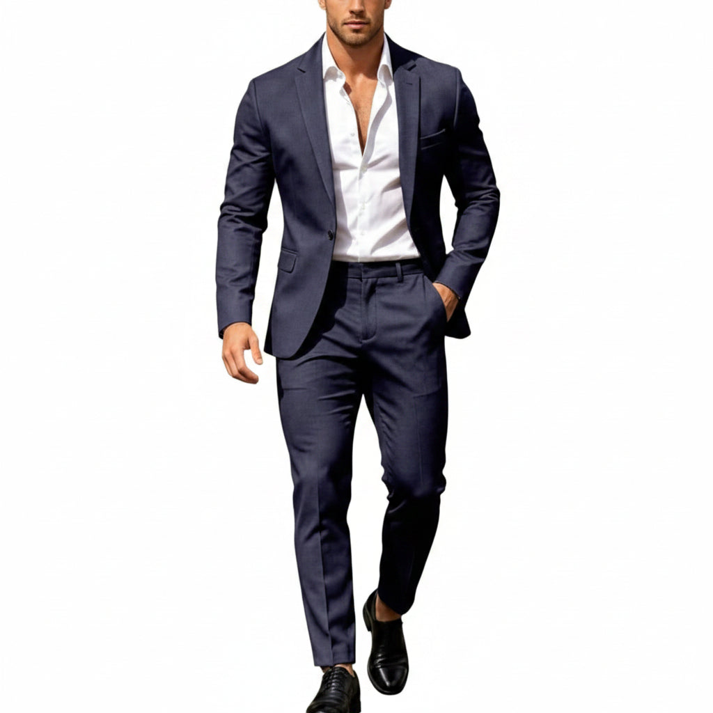 Men’s Modern Two-Piece Suit – Single-Button Blazer Set for Celebrations and Business