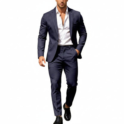 Men’s Modern Two-Piece Suit – Single-Button Blazer Set for Celebrations and Business