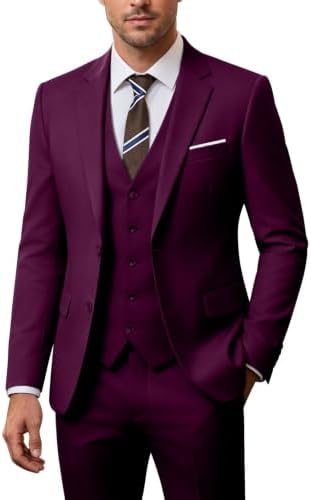 Men’s Three-Piece Wedding Suit – Slim Two-Button Tailoring for Formal Events