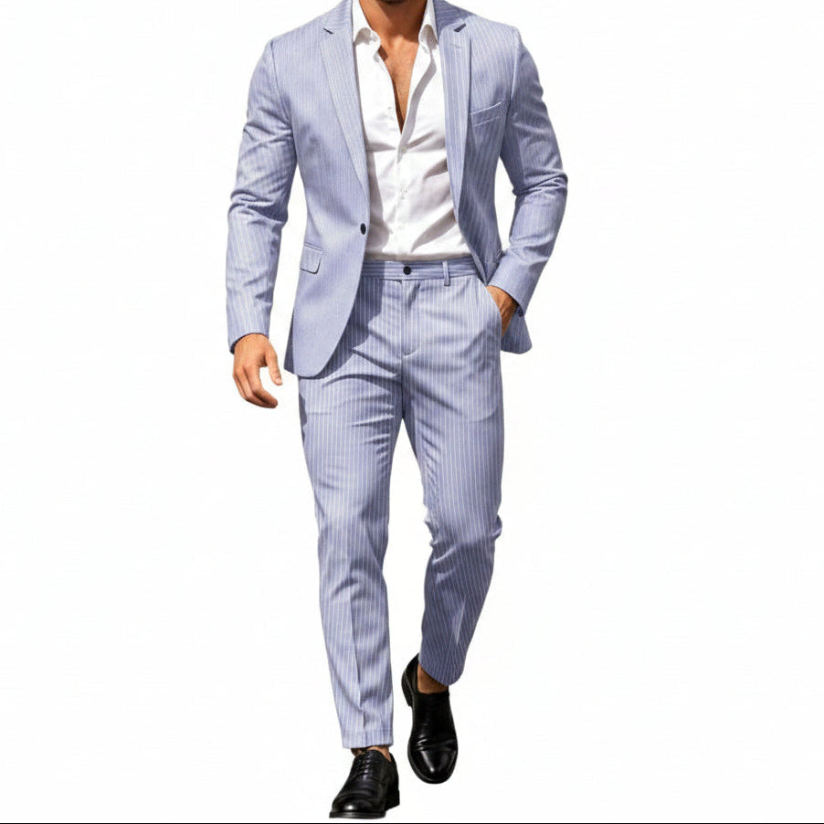 Men’s Modern Two-Piece Suit – Single-Button Blazer Set for Celebrations and Business