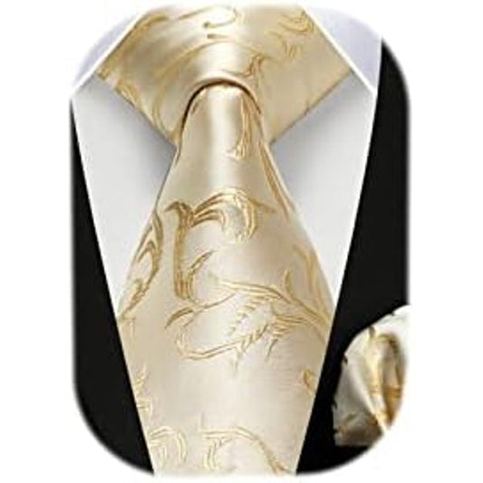Men’s Floral Paisley Tie Set – Refined Formal Accessories for Weddings and Events