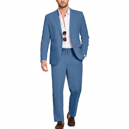 Men’s Lightweight Linen-Blend Suit Set – Relaxed Tailoring for Summer Events