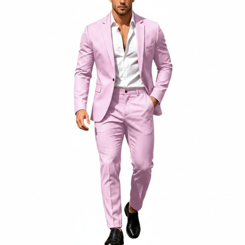 Men’s Modern Two-Piece Suit – Single-Button Blazer Set for Celebrations and Business