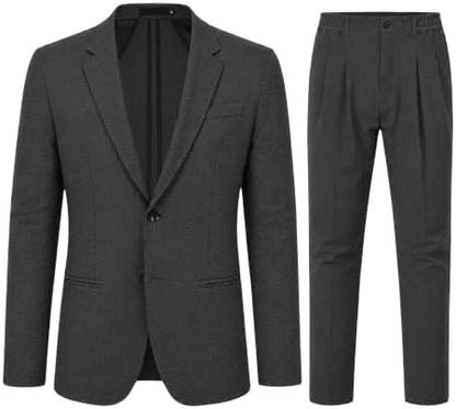 Men’s Regular-Fit Two-Piece Suit – Refined Tailoring for Business and Weddings
