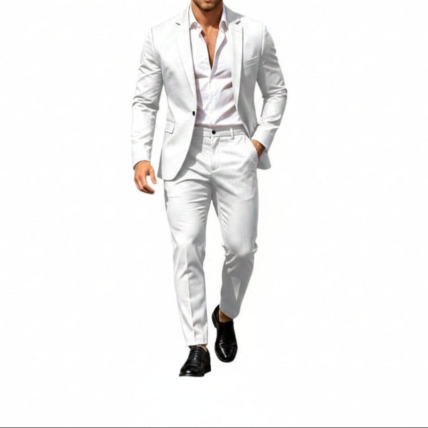 Men’s Modern Two-Piece Suit – Single-Button Blazer Set for Celebrations and Business