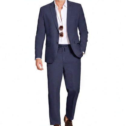Men’s Lightweight Linen-Blend Suit Set – Relaxed Tailoring for Summer Events
