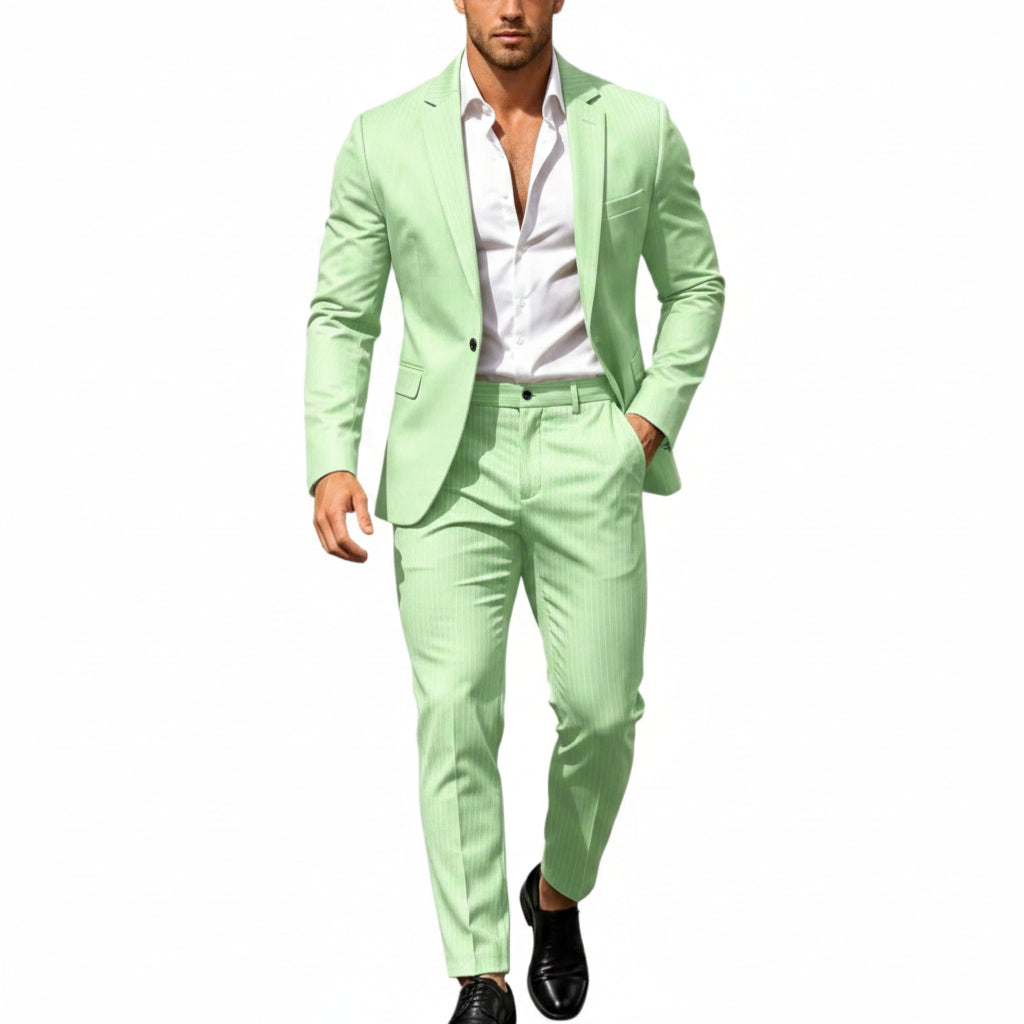Men’s Modern Two-Piece Suit – Single-Button Blazer Set for Celebrations and Business