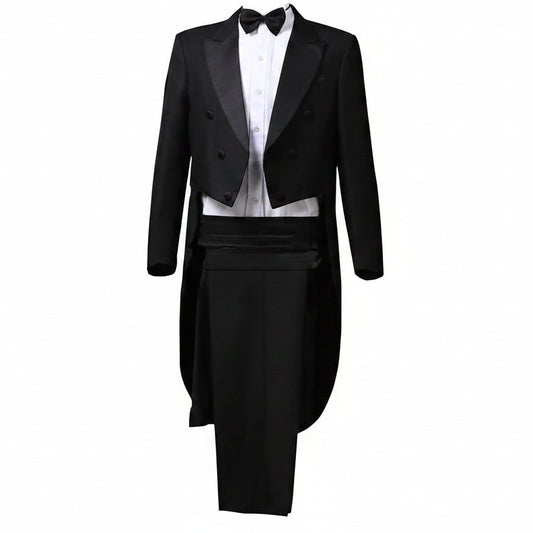 Men’s Tailcoat Tuxedo Suit Set – Formal Stagewear for Parties and Performances