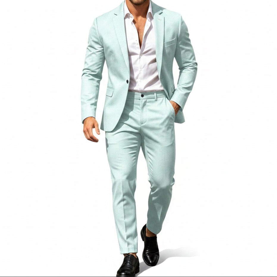 Men’s Modern Two-Piece Suit – Single-Button Blazer Set for Celebrations and Business