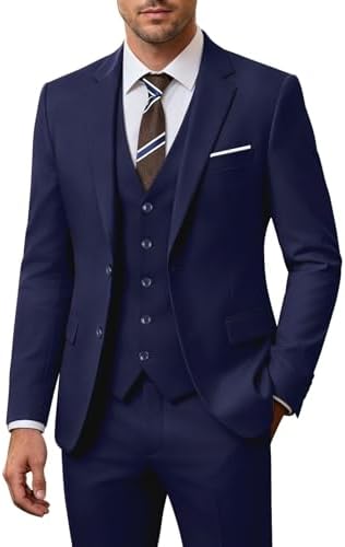 Men’s Three-Piece Wedding Suit – Slim Two-Button Tailoring for Formal Events
