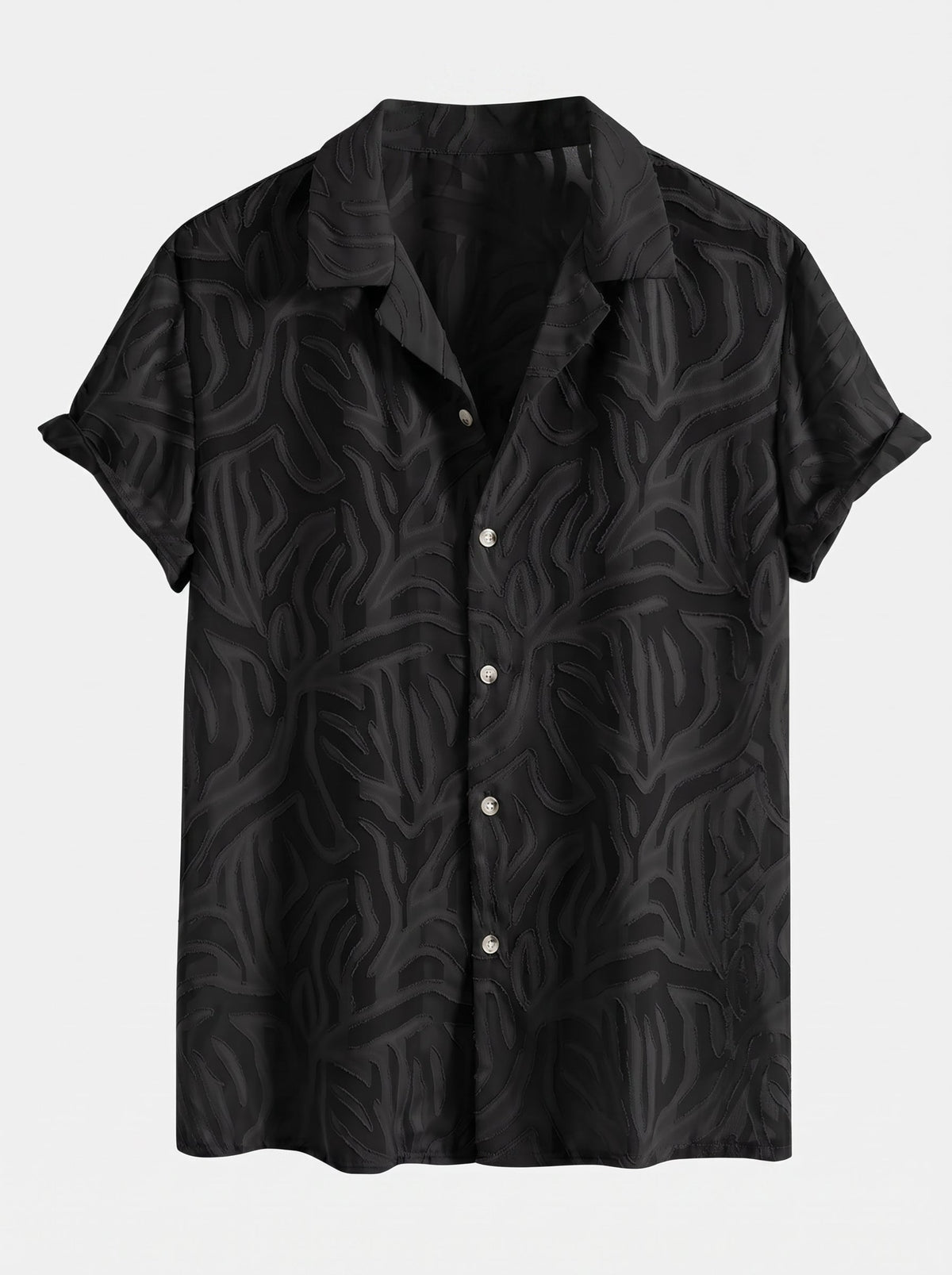 Men’s Cuban Collar Summer Co-Ord – Textured Shirt with Linen Blend Straight Trousers