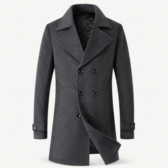 Men’s Double-Breasted Tweed Overcoat – Structured Heritage Layer for Smart Formal Dressing