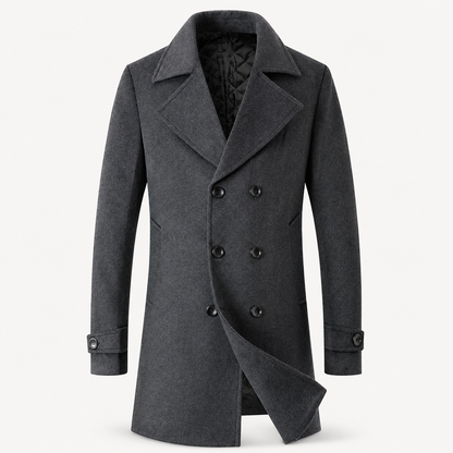 Men’s Double-Breasted Tweed Overcoat – Structured Heritage Layer for Smart Formal Dressing