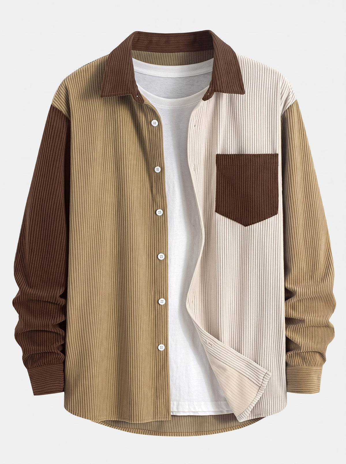 Men’s Corduroy Shirt Co-Ord – Straight-Leg Trousers for Autumn Casual Wear