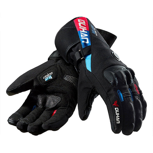 Men’s Battery-Heated Waterproof Motorcycle Gloves – Touchscreen Fleece-Lined Thermal Winter Riding Gloves