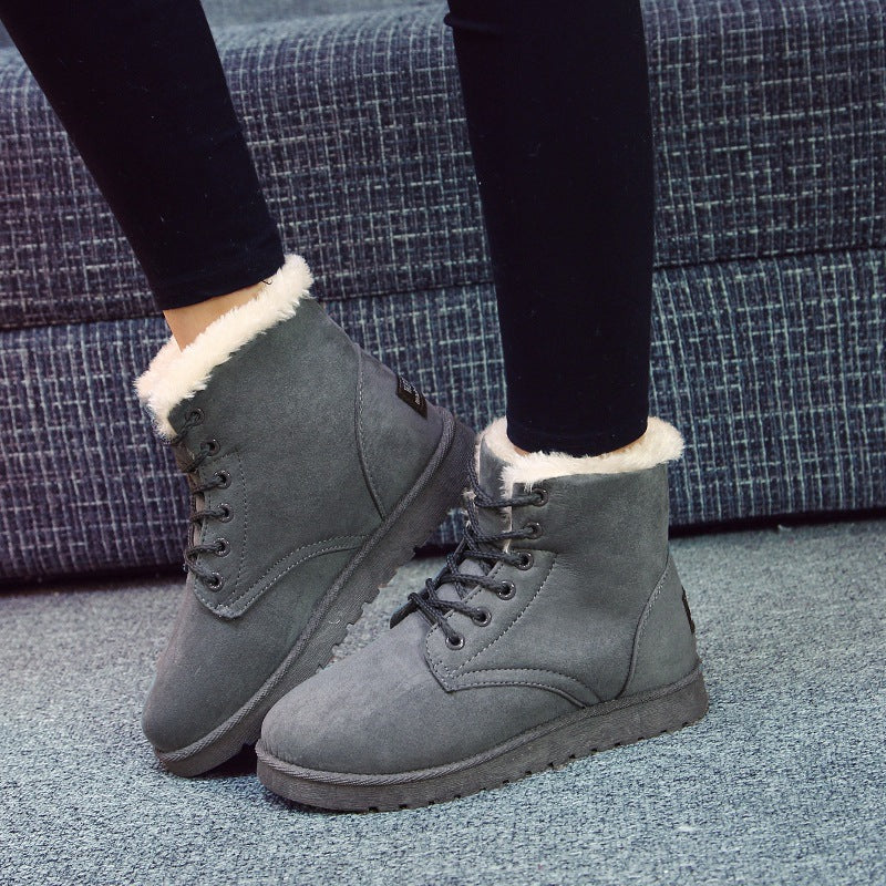 Women's Suede-Look Snow Boots - Beige