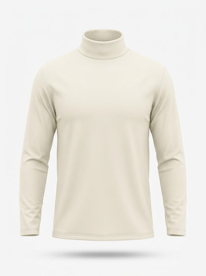 Men’s Mock-Neck Long-Sleeve Pullover – Slim Casual Layer for Cooler Days