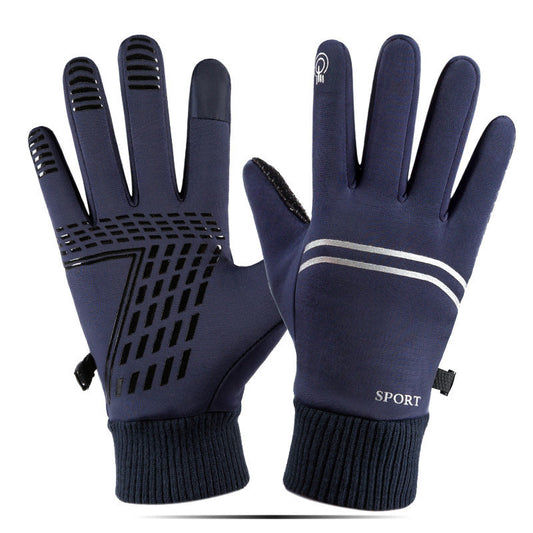Men’s Waterproof Touchscreen Winter Gloves – Polar-Fleece Windproof Anti-Slip Cycling Ski Gloves
