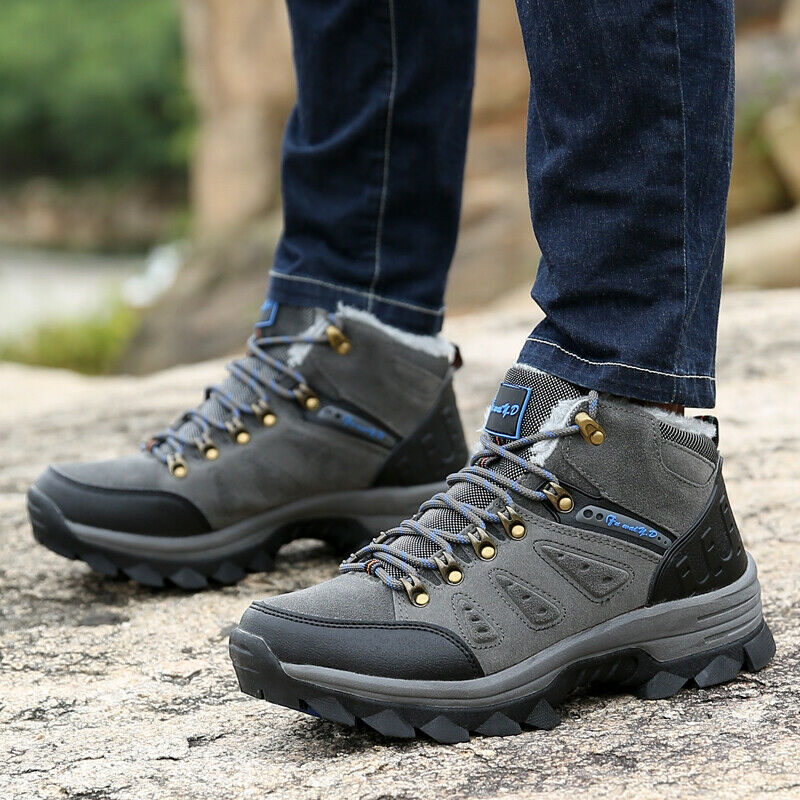 Men’s Water-Resistant Winter Hiking Boots – Fleece-Lined Outdoor Boots with Gripped Sole