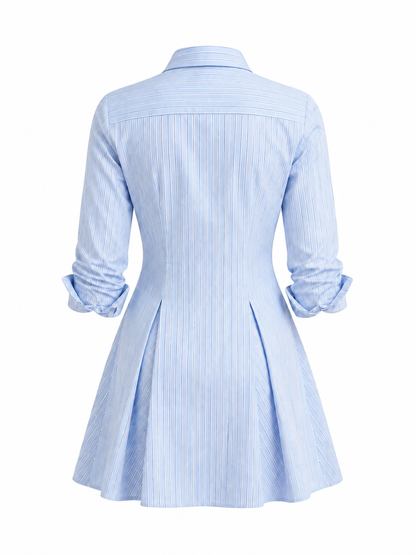 Women’s Printed Shirt Dress – Fit-and-Flare Button-Front Style for Spring and Summer