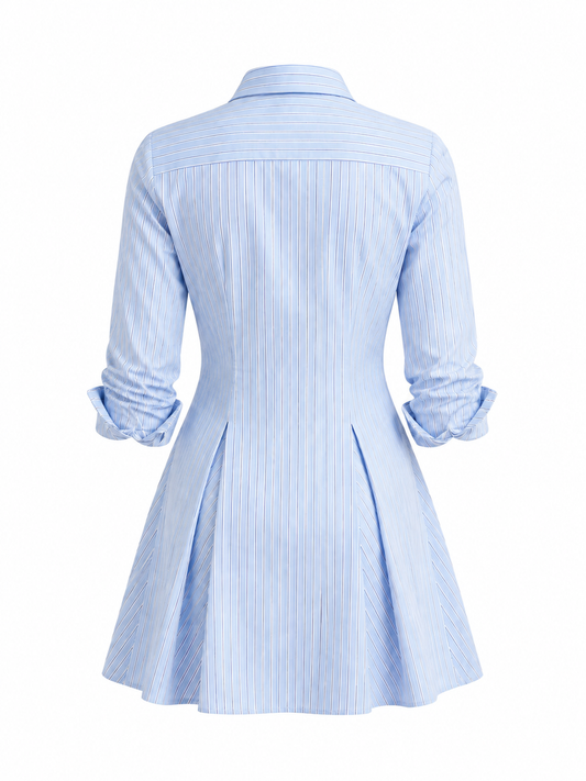 Women’s Printed Shirt Dress – Fit-and-Flare Button-Front Style for Spring and Summer