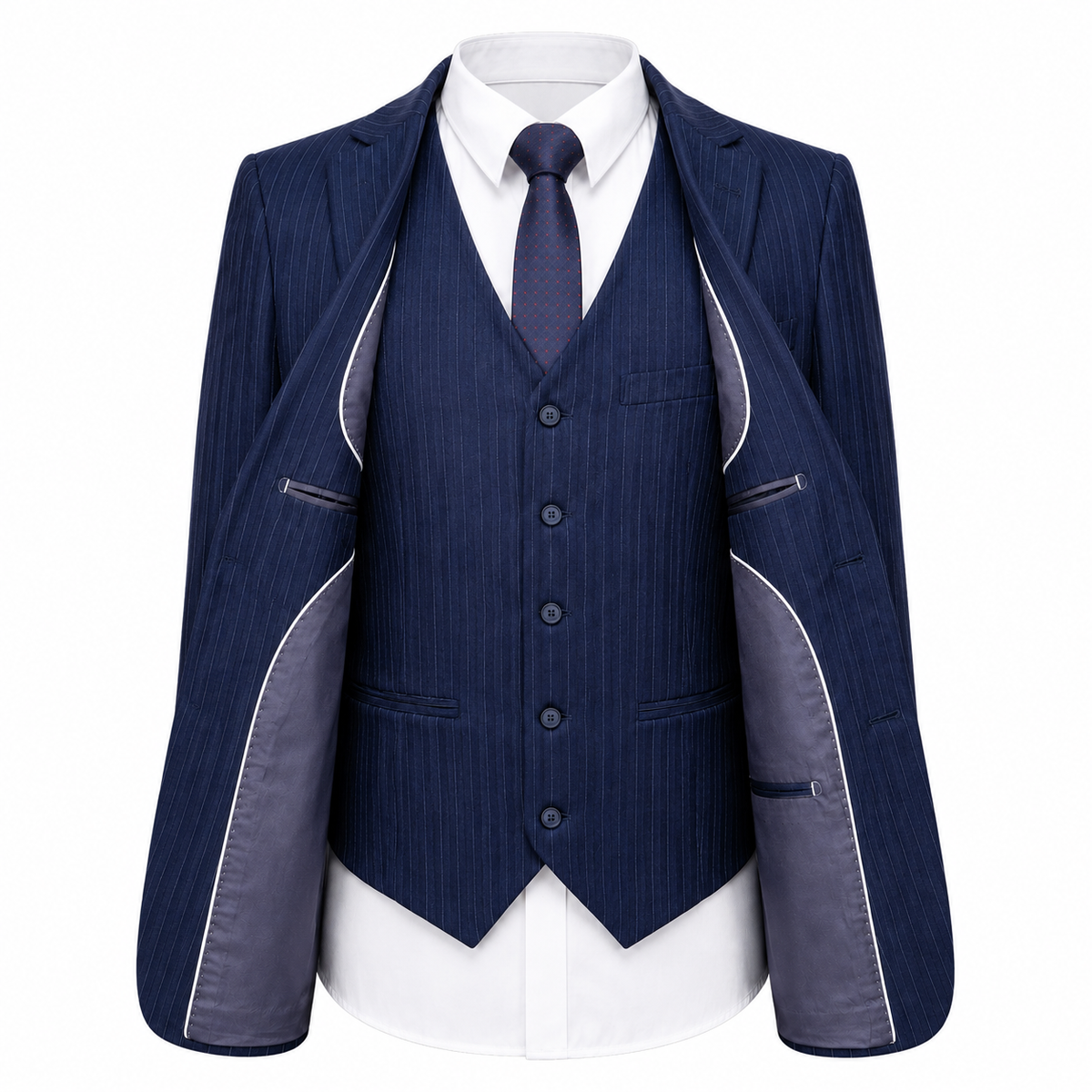 Men’s Double-Breasted Tweed Three-Piece Suit – Tailored Formalwear for Weddings and Special Occasions