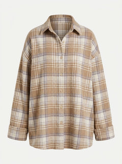 Women’s Oversized Flannel Shirt – Soft Button-Up Layer for Streetwear and Casual Days