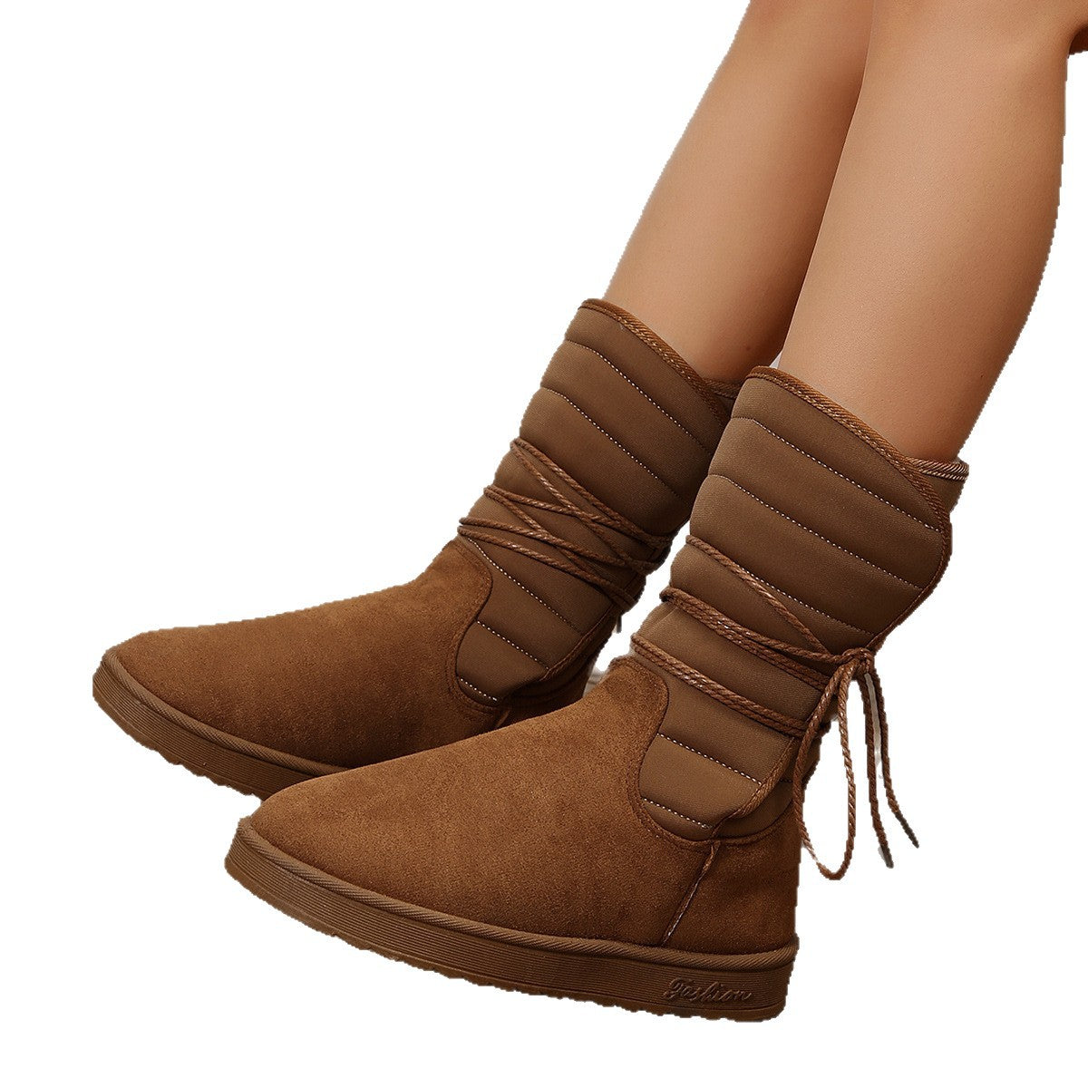 Women's Faux Fur Lined Heeled Knee-High Boots