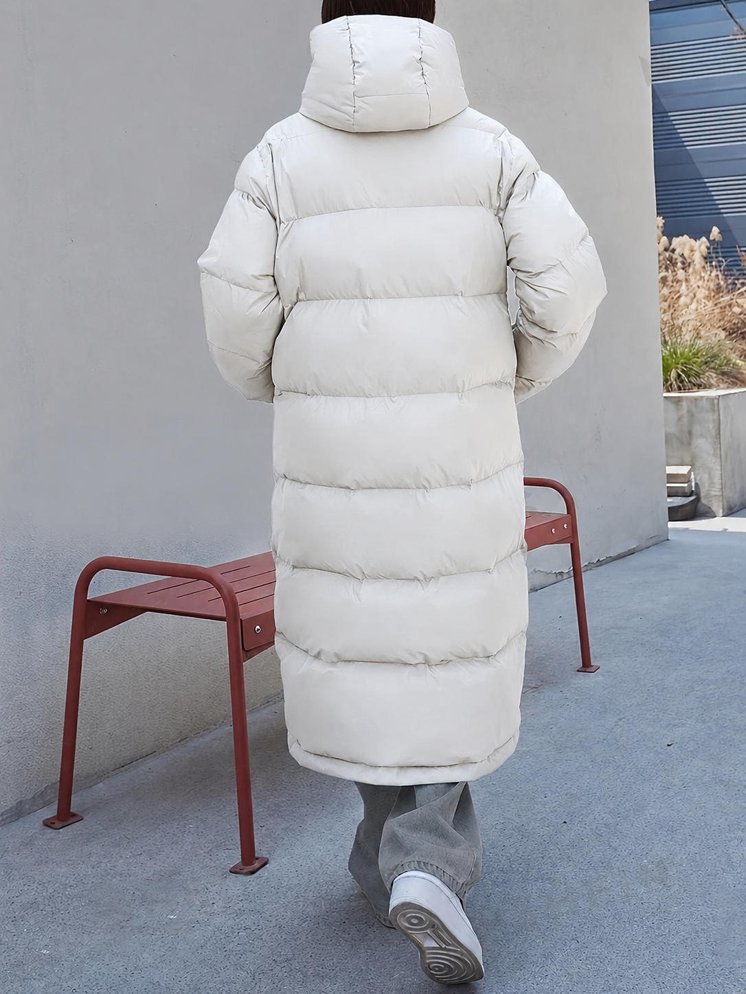 Women’s Long Puffer Jacket – Hooded Longline Padded Coat