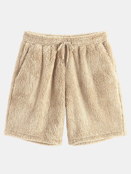 Men’s Teddy Fleece Hoodie and Shorts Set – Relaxed Two-Piece for Casual Days