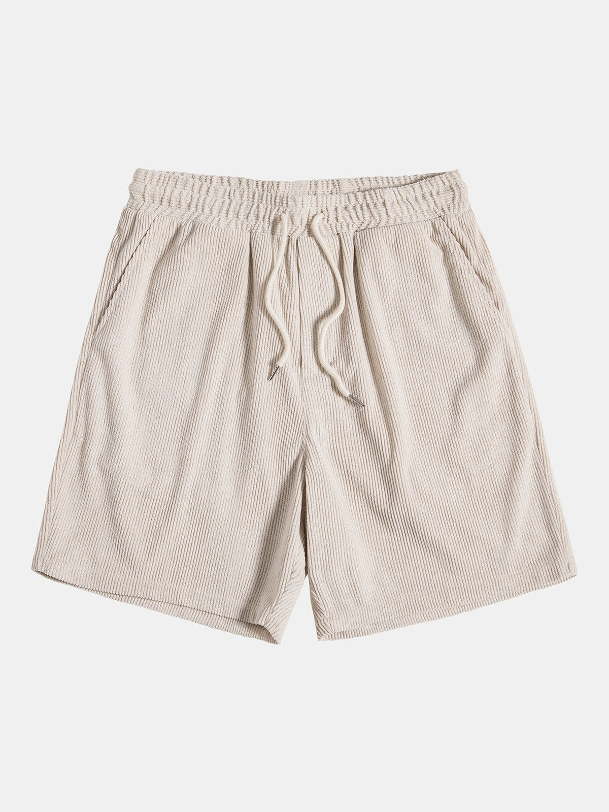 Men’s Corduroy Long-Sleeve Shirt and Shorts Set – Textured Transitional Casualwear