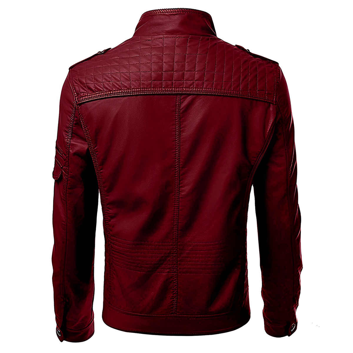 Men’s Multi-Zip Leather Biker Jacket – Structured Winter Layer for Urban Styling