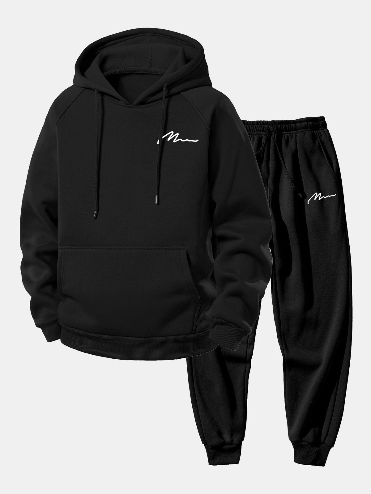 Men’s Pullover Hoodie Tracksuit – Relaxed Polyester Jogger Co-Ord for Everyday Street Style