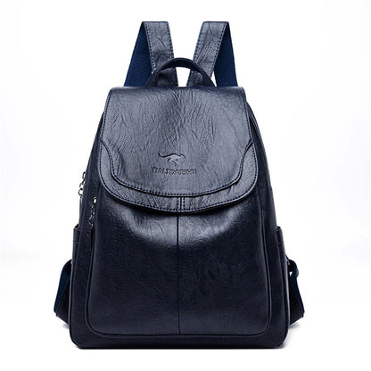 Women’s Faux Leather Flap Backpack – Adjustable-Strap Everyday Bag with Spacious Organised Storage for Work Travel and Shopping