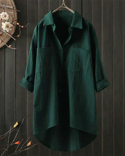 Women’s Elegant Shirt Blouse – Button-Through with Long Sleeves