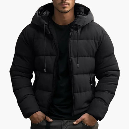 Men’s Insulated Hooded Puffer Jacket – Lightweight Winter Outerwear for Everyday Cold-Weather Styling