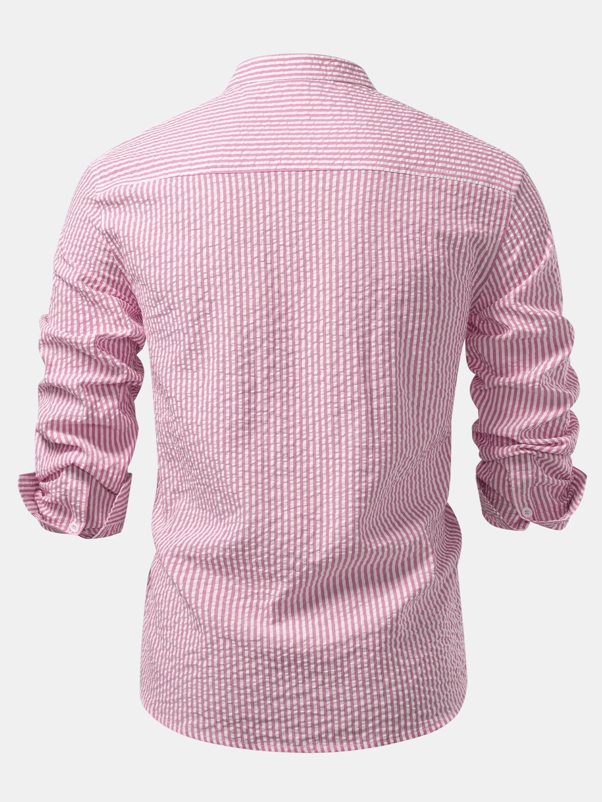Men’s Stand Collar Seersucker Shirt Multipack – Three Regular-Fit Everyday Layers