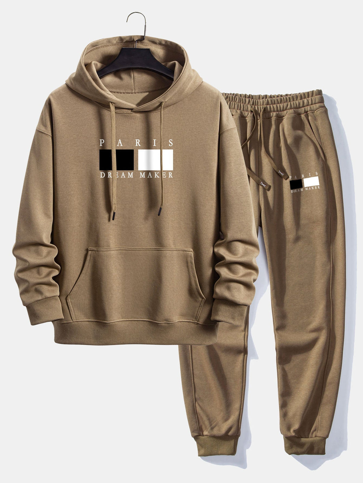 Men’s Relaxed Hoodie Tracksuit – Cotton Blend Jogger Set for Casual Everyday Wear