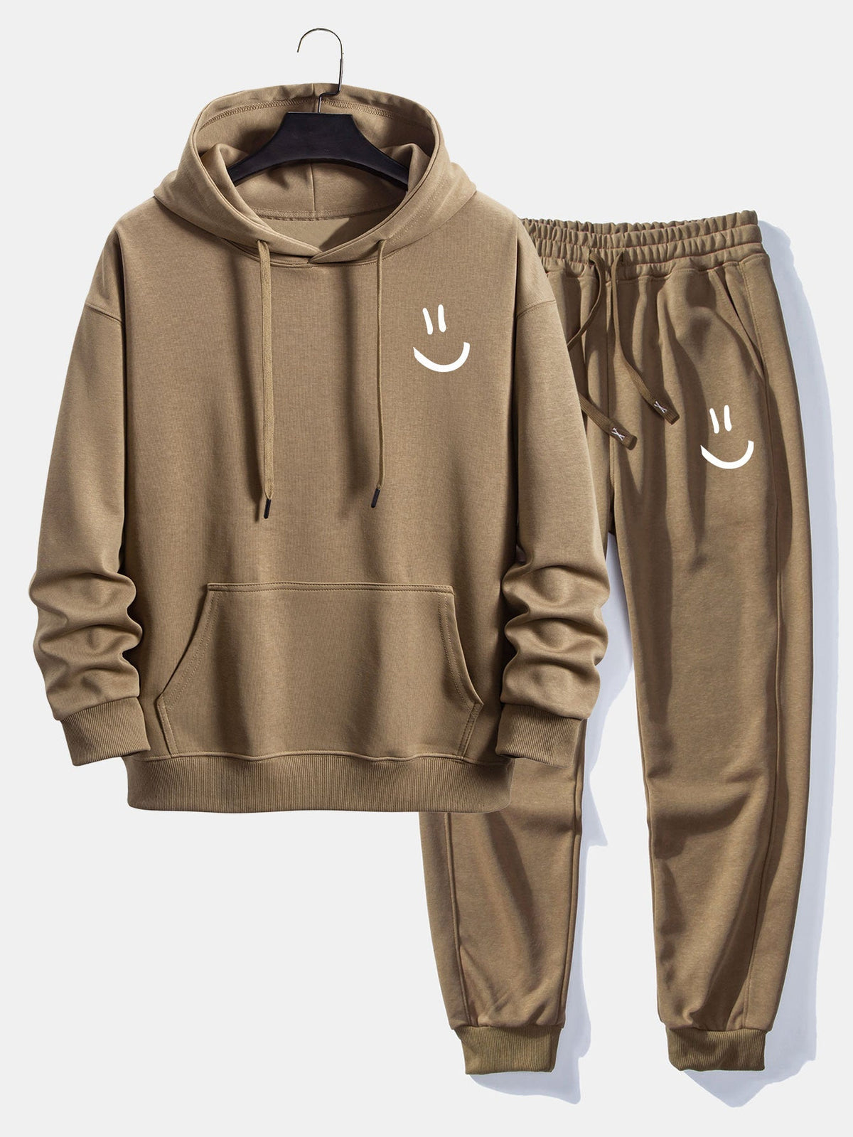 Men’s Casual Hoodie and Jogger Tracksuit – Relaxed Cotton Blend Set for Weekends
