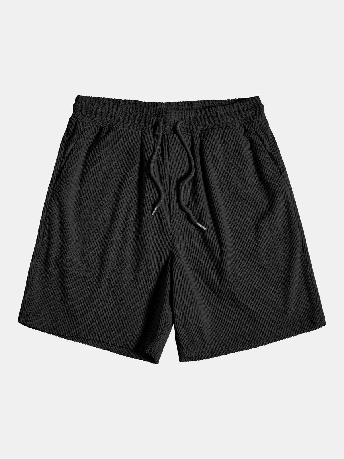 Men’s Corduroy Long-Sleeve Shirt and Shorts Set – Textured Transitional Casualwear