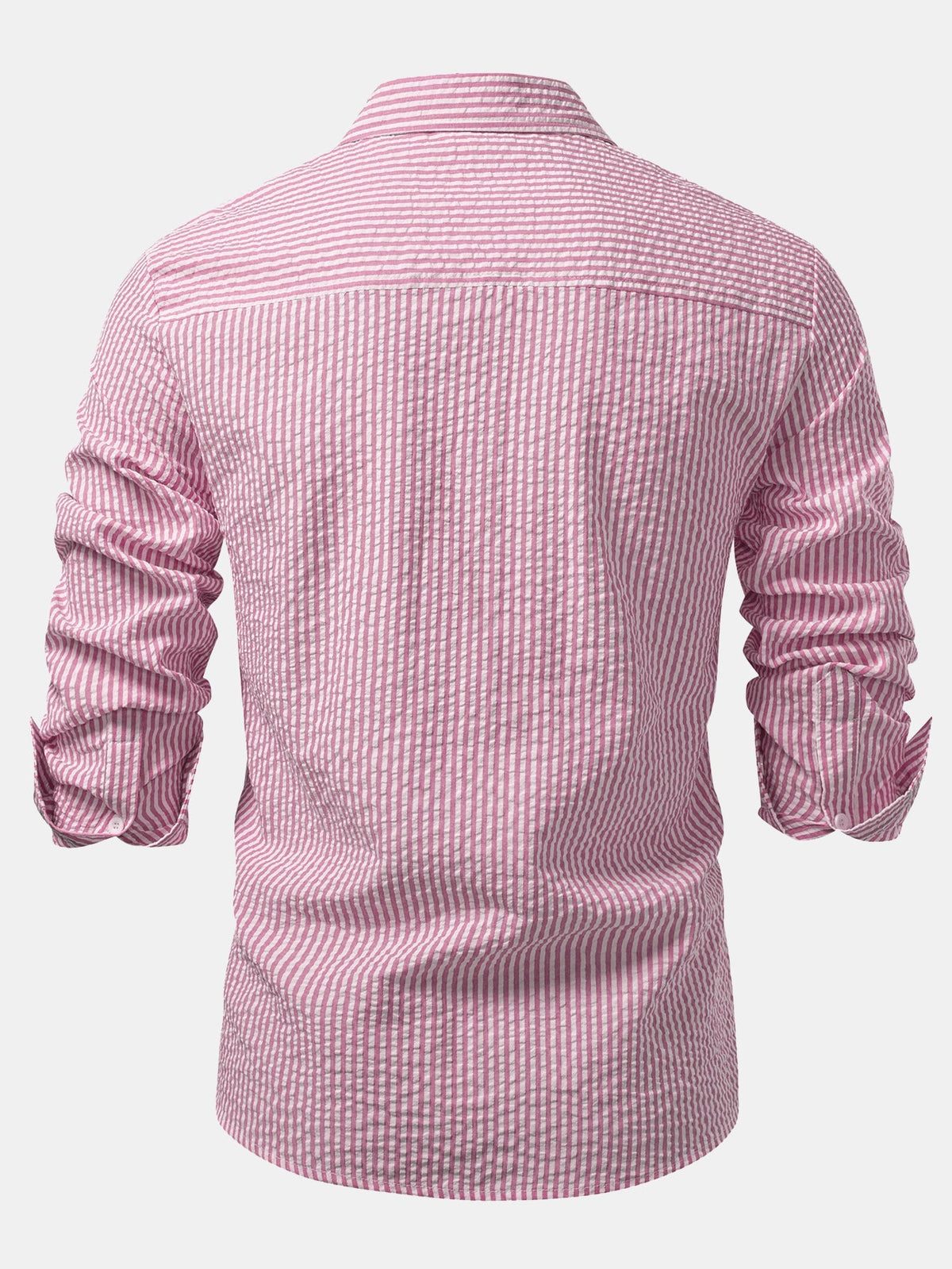 Men’s Seersucker Button-Up Shirt – Regular Fit Smart Casual Layer for Workdays and Weekends