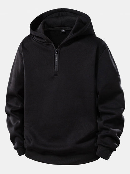 Men’s Quarter-Zip Hoodie Tracksuit – Relaxed Jogger Set for Travel and Casual Streetwear