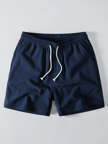 Men’s Crinkle Cuban Collar Co-Ord – Lightweight Shirt and Drawstring Shorts