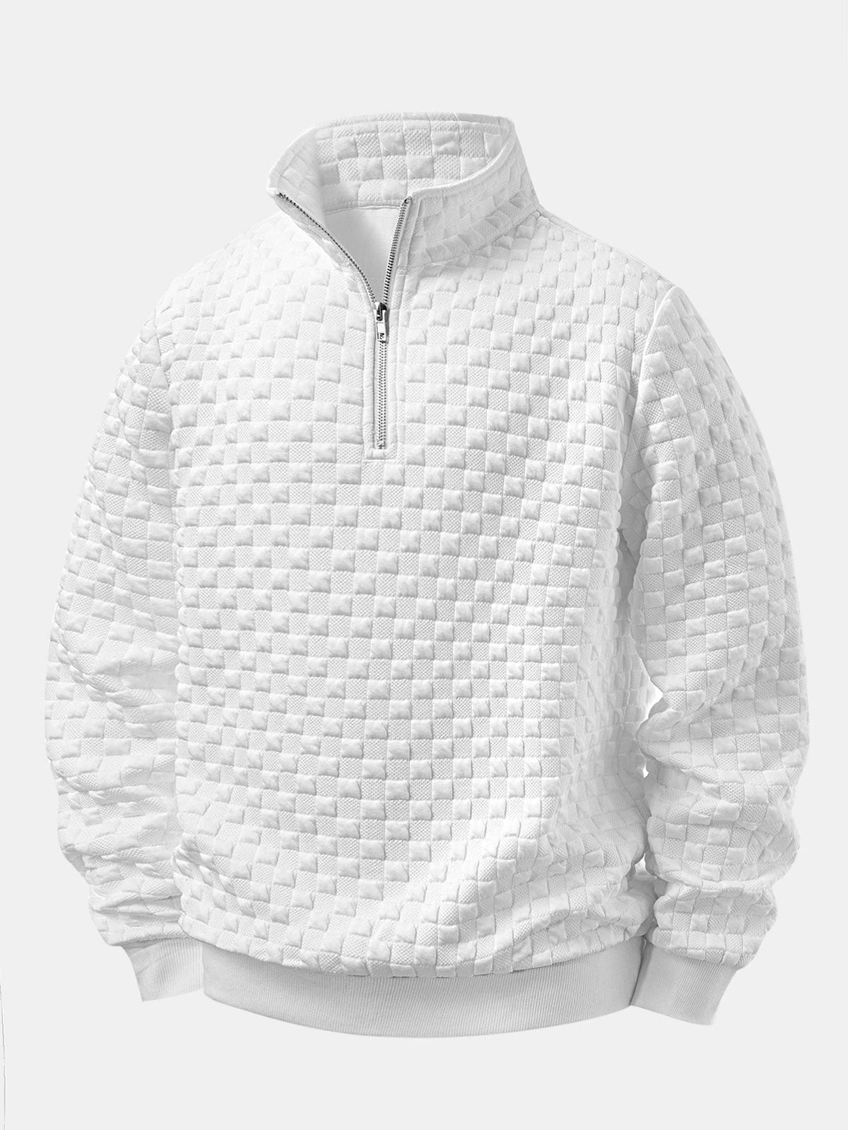 Men’s Jacquard Quarter-Zip Sweatshirt – Textured Regular-Fit Layer for Autumn Weekends